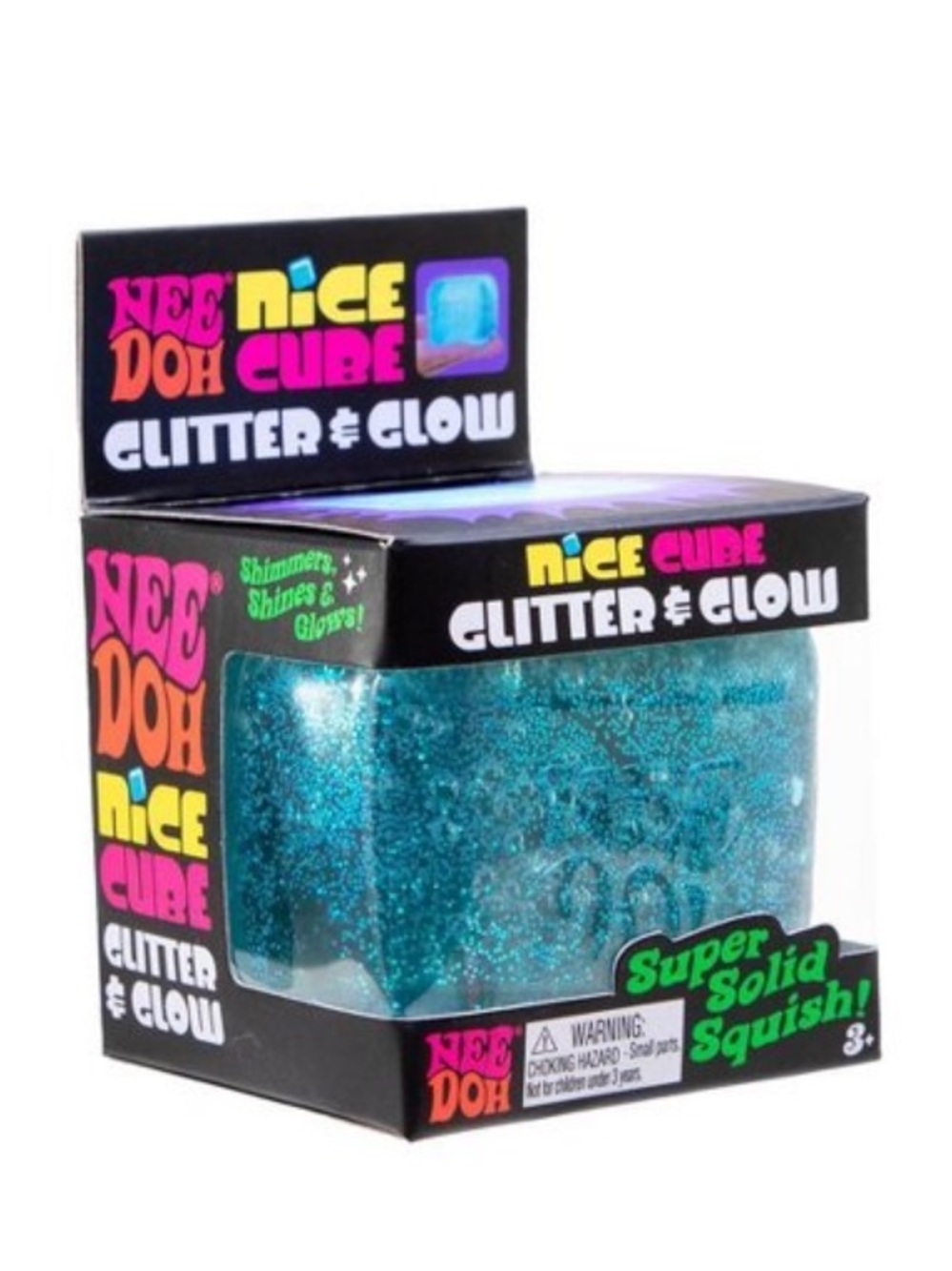 Schylling NeeDoh Nice Cube Glitter & Glow NEW